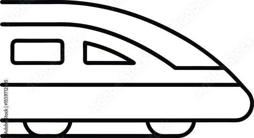 Modern high speed train outline icon isolated on white background