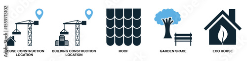 Set construction icon vector illustrating building a scene or stage. Ideal for film, theater, events, exhibition design, and creative production themes.	