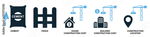 Set construction icon vector illustrating building a scene or stage. Ideal for film, theater, events, exhibition design, and creative production themes.	