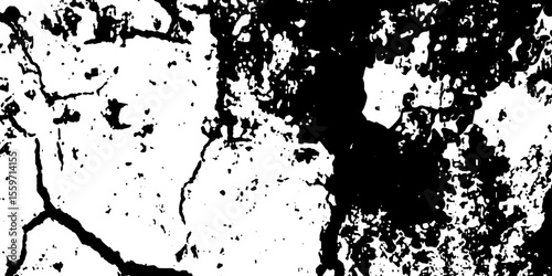 Cracked scratch Grunge vintage white and black vector wall distressed dirty noise rust cracked pain background. messy dusty chalk splat dirt rusty noise overlay concrete wall texture background.	
