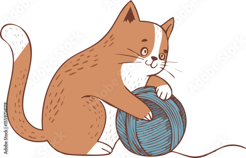 Cat, Vector, Set Funny Cat,
Cute and funny, cat illustrations, Cat Illustration set, Handmade, scribbles, doodle, illustrations