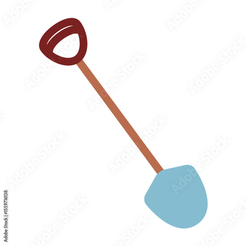 Flat Shovel Icon,  Gardening or Construction Tool Vector Illustration