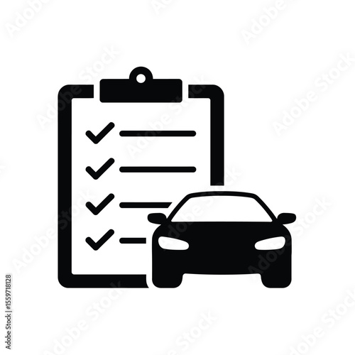 Car inspection checklist icon vehicle maintenance and service symbol