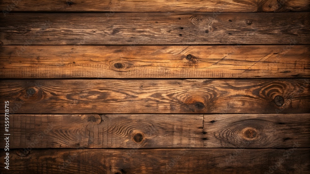 Naklejka premium Dark Brown Rustic Wooden Planks Background with Natural Grain Texture