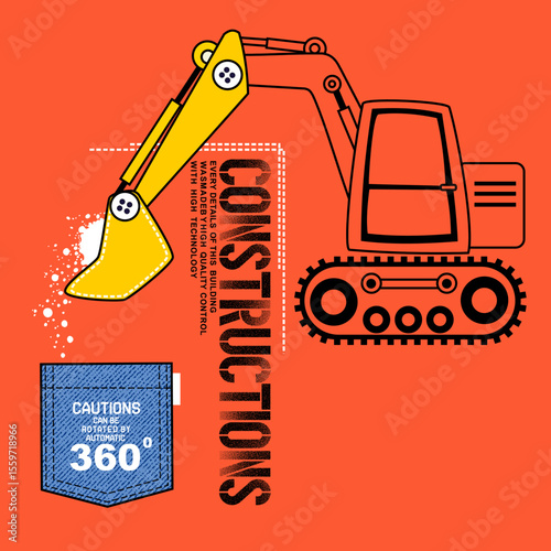 Tow machine collection, vector cartoon illustration