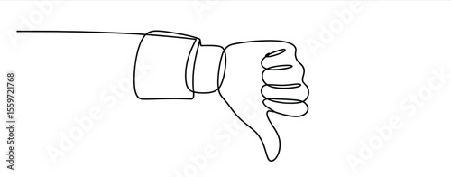 One Line Drawing of a Disapproving Hand Gesture