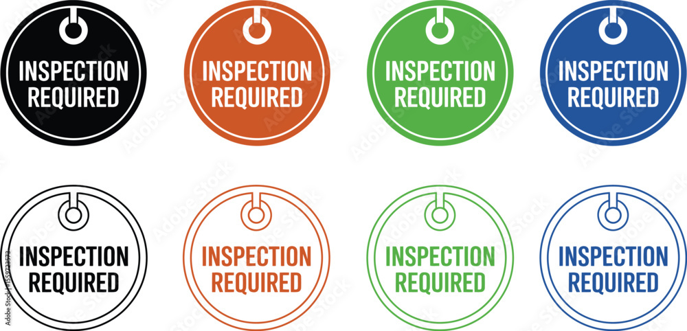 Obraz premium Inspection required vector set various colors for business and compliance use