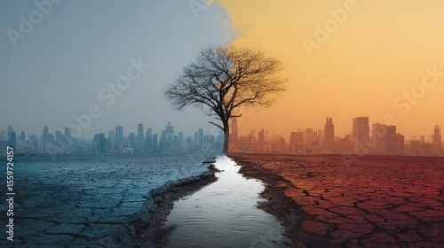 Climate change and its impact addressing environmental degradation, policy responses, mitigation strategies, social effects, economic risks, and global sustainability efforts.