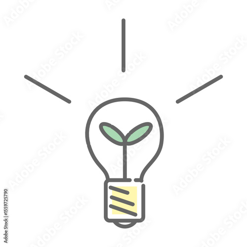 Eco-friendly light bulb icon with sprout inside