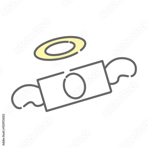 Flying angel money symbolizing expenses