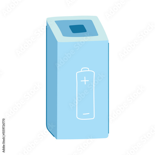 reuse battery recycling box cartoon vector illustration