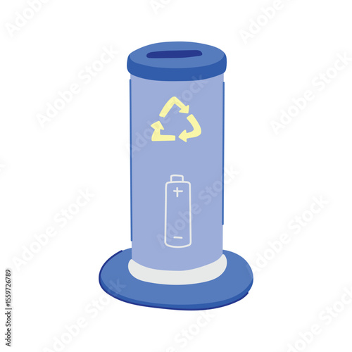 recover battery recycling box cartoon vector illustration