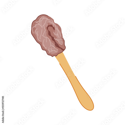 natural coconut fiber dish scrubber cartoon vector illustration