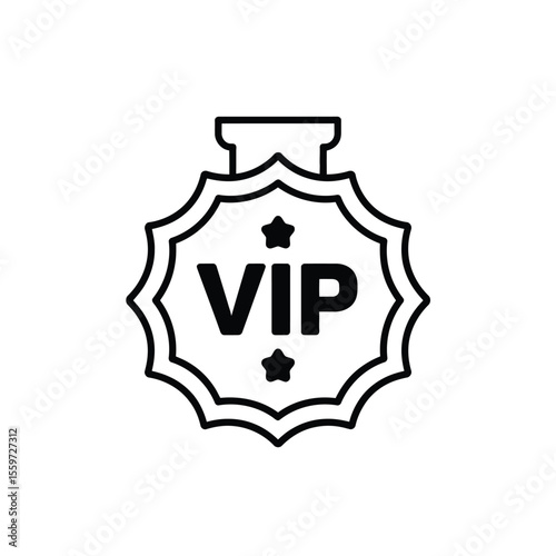 VIP Medallion Award Icon Design black and white