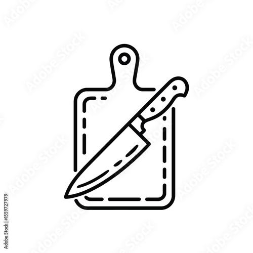Kitchen Knife and Cutting Board Icon