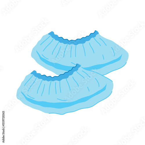 protection disposable shoe covers cartoon vector illustration