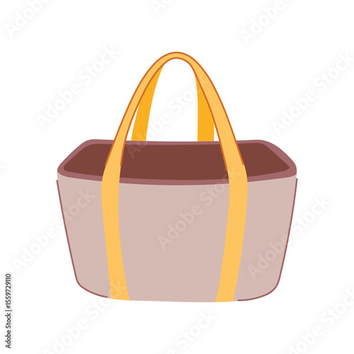 stylish fabric grocery bag cartoon vector illustration