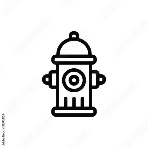 Simple Line Art Illustration of a Fire Hydrant