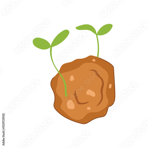 pollinators grass seed bomb cartoon vector illustration