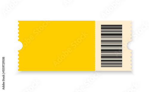Simple vector template design of coupon or ticket for invitation, event, concert, music festival, cinema, show, performance, background template.