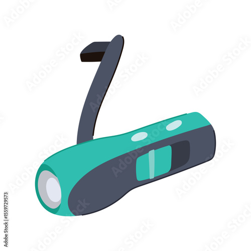 emergency hand crank flashlight cartoon vector illustration