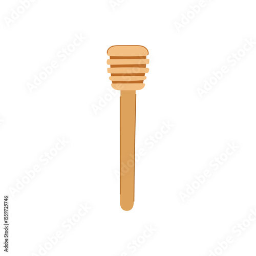 apiary honey dipper stick cartoon vector illustration