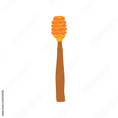 pollen honey dipper stick cartoon vector illustration