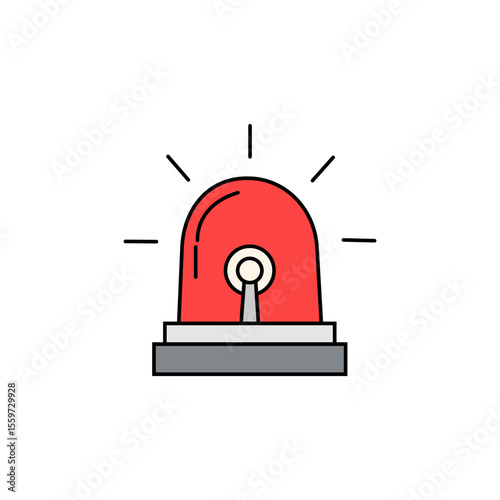 A glowing red siren light, often used to indicate an emergency, alert, or warning. Symbolizes immediate attention is needed.