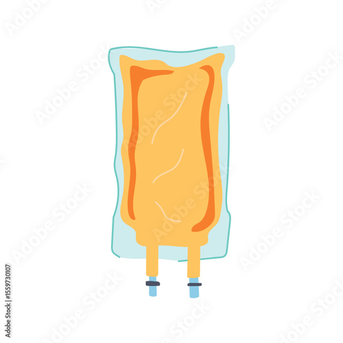 electrolyte iv fluid bag cartoon vector illustration