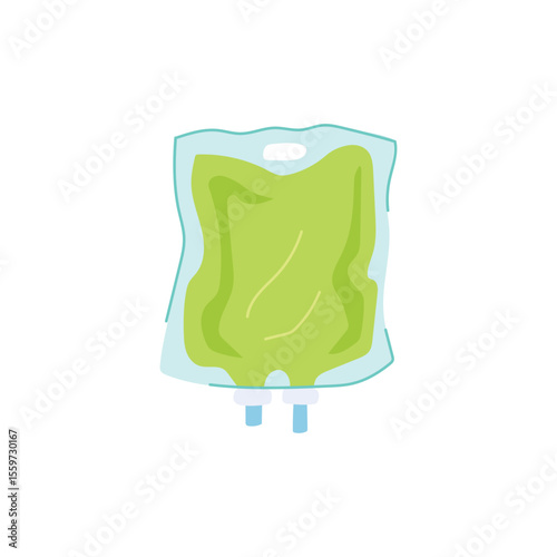 hydration iv fluid bag cartoon vector illustration