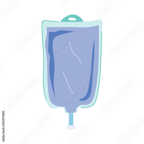 therapy iv fluid bag cartoon vector illustration