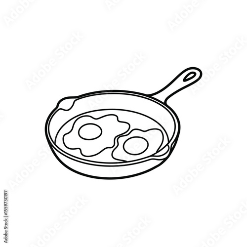 Fried Eggs in a Cast Iron Skillet Simple