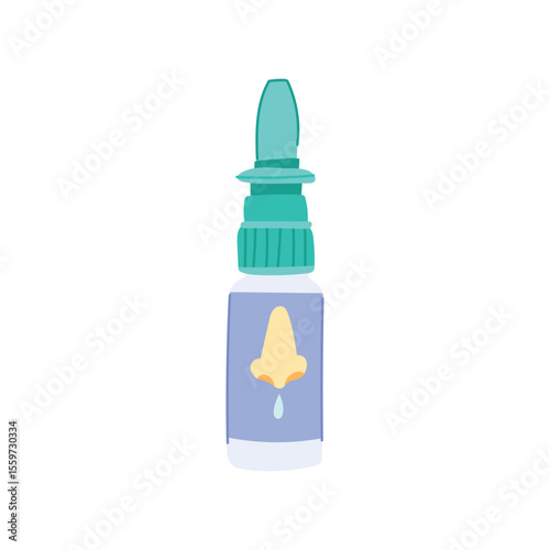 congestion nasal spray bottle cartoon vector illustration