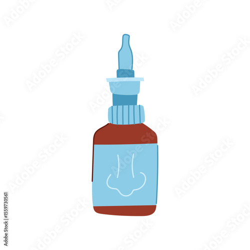 nozzle nasal spray bottle cartoon vector illustration