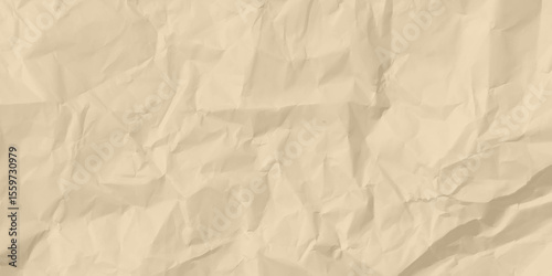 Closeup of brown crumpled paper for texture background. 