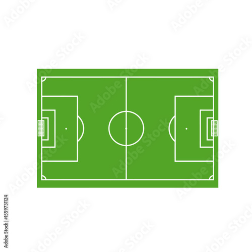 Soccer field in flat style. Football stadium vector illustration on white background. Sport plan sign business concept. 