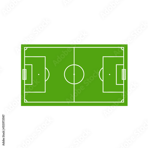 Soccer field in flat style. Football stadium vector illustration on white background. Sport plan sign business concept. 