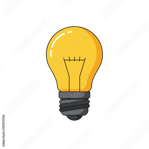Light bulb icon in flat style. Lamp vector illustration on white background. Energy and idea sign business concept. 
