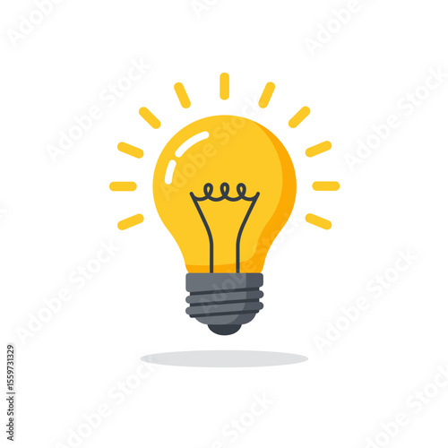 Light bulb icon in flat style. Lamp vector illustration on white background. Energy and idea sign business concept. 
