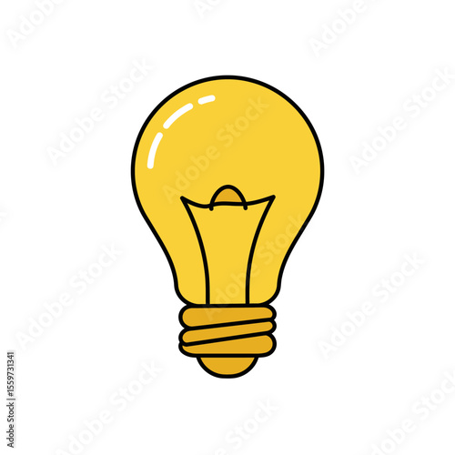 Light bulb icon in flat style. Lamp vector illustration on white background. Energy and idea sign business concept. 
