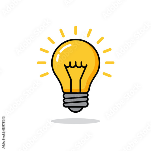 Light bulb icon in flat style. Lamp vector illustration on white background. Energy and idea sign business concept. 
