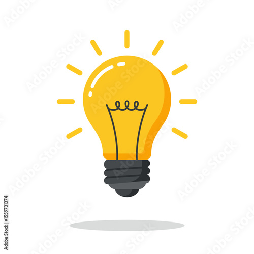 Light bulb icon in flat style. Lamp vector illustration on white background. Energy and idea sign business concept. 
