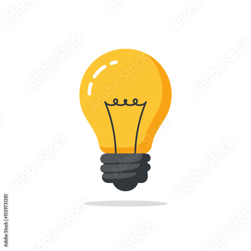 Light bulb icon in flat style. Lamp vector illustration on white background. Energy and idea sign business concept. 

