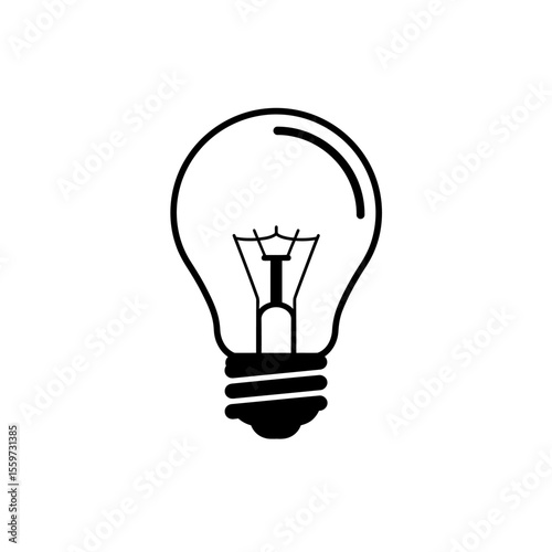 Light bulb icon in flat style. Lamp vector illustration on white background. Energy and idea sign business concept. 
