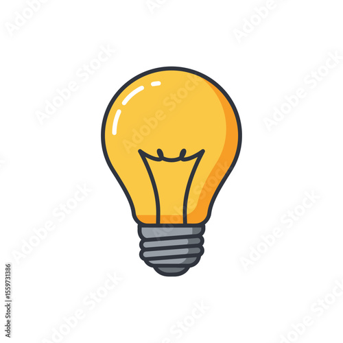 Light bulb icon in flat style. Lamp vector illustration on white background. Energy and idea sign business concept. 
