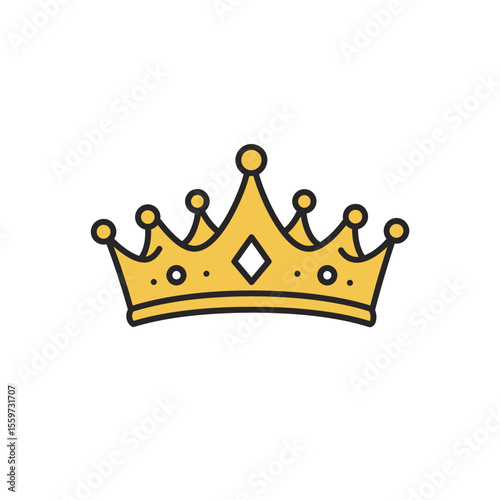 Princess crown icon in flat style. Queen diadem vector illustration