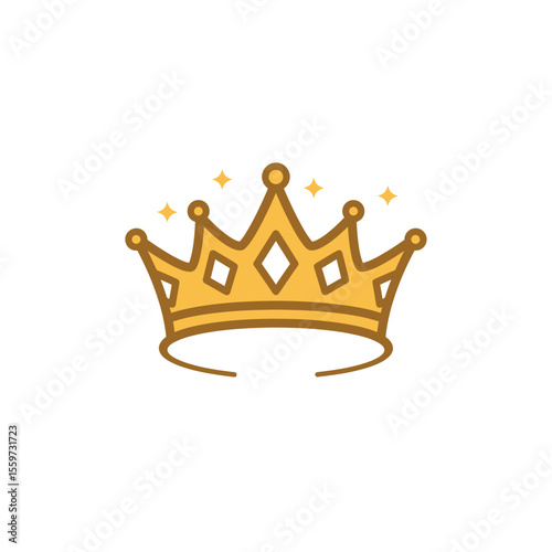 Princess crown icon in flat style. Queen diadem vector illustration