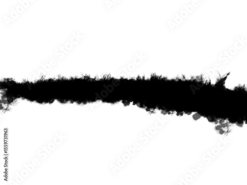Black abstract splat swirl line element PNG