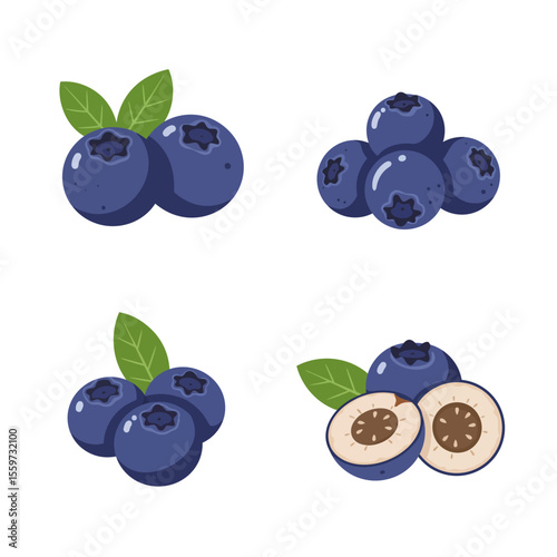 Blueberry fruit icon in flat style. Bilberry vector illustration on white background. Sweet berry sign business concept