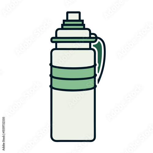 Travel-friendly collapsible water bottle in minimalist line art